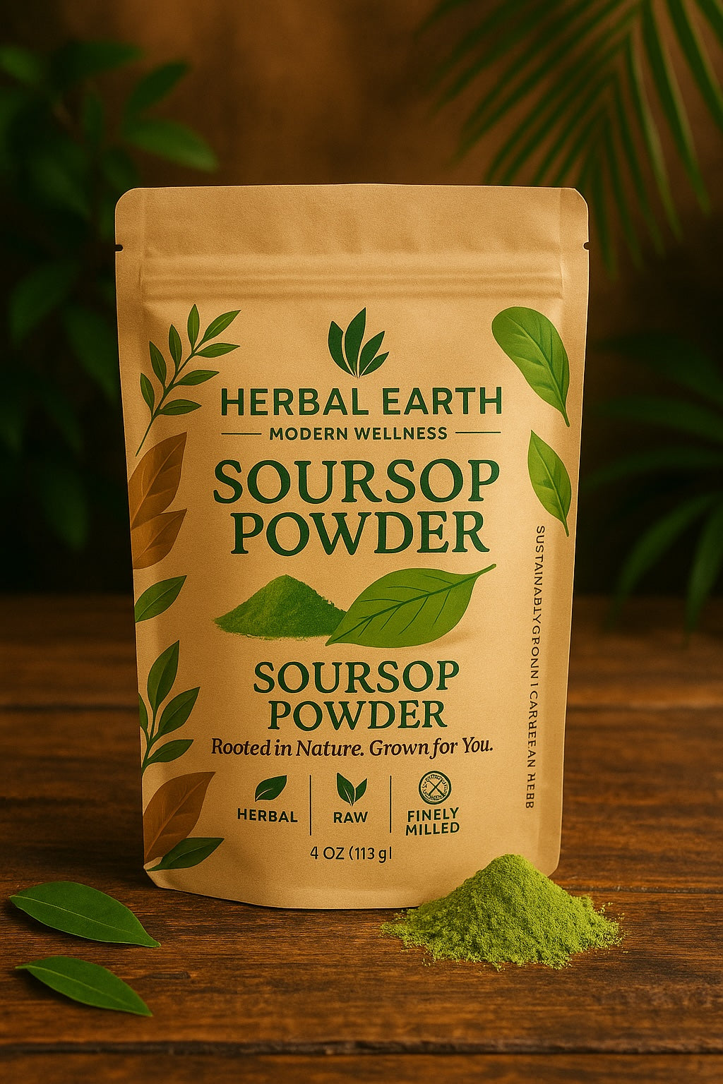 🌿✨ Soursop Leaf Powder — Potent Island Calm 4 oz