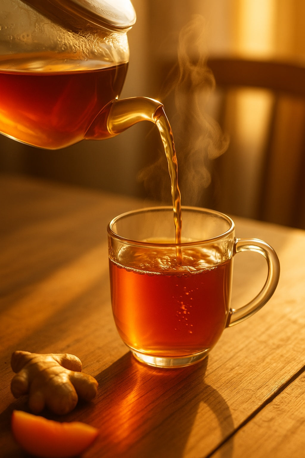 Ginger Peach Glow — Radiant Herbal Tea Blend (24 Tea Bags)