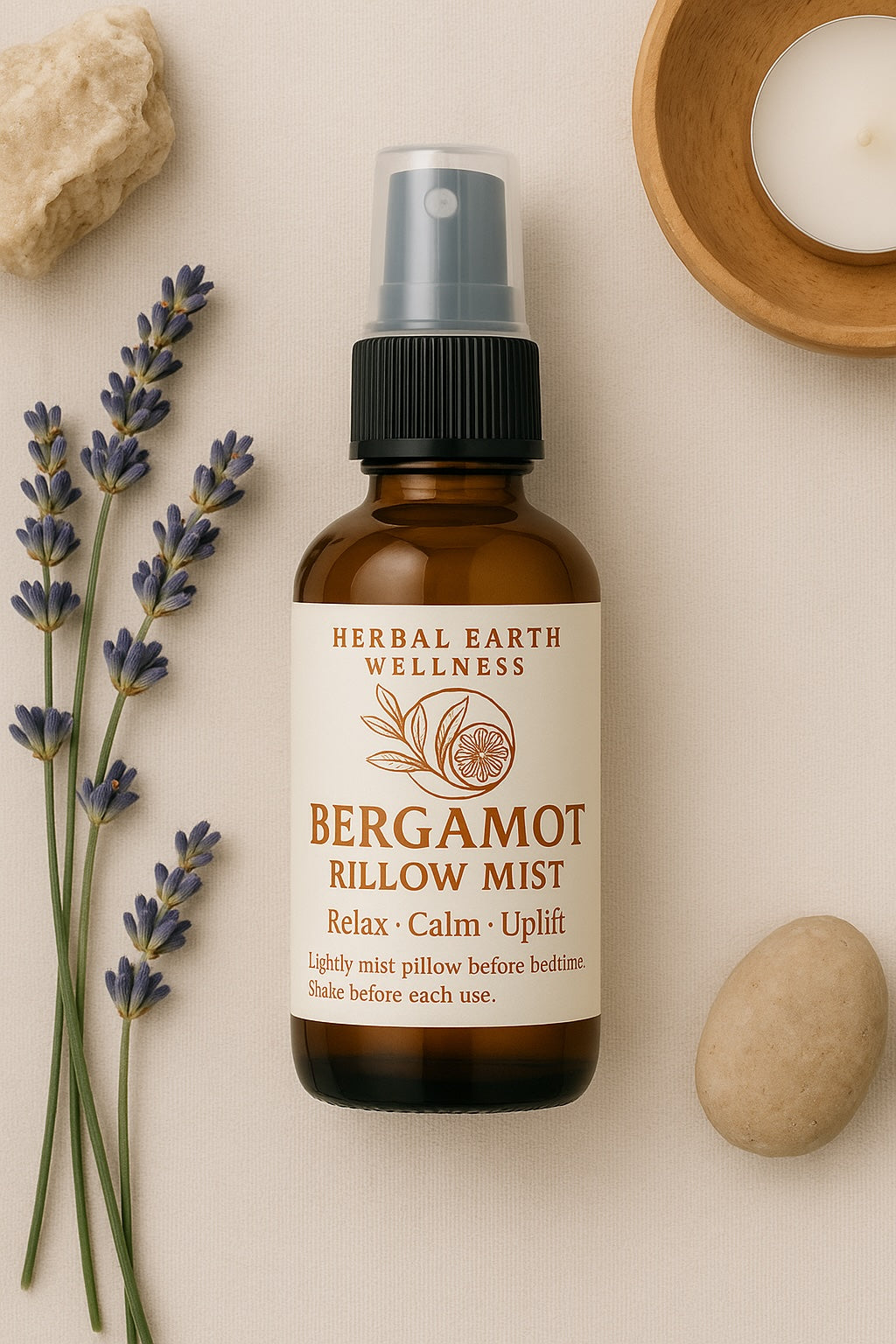 🍊 Bergamot Pillow Mist – Relax · Calm · Uplift
