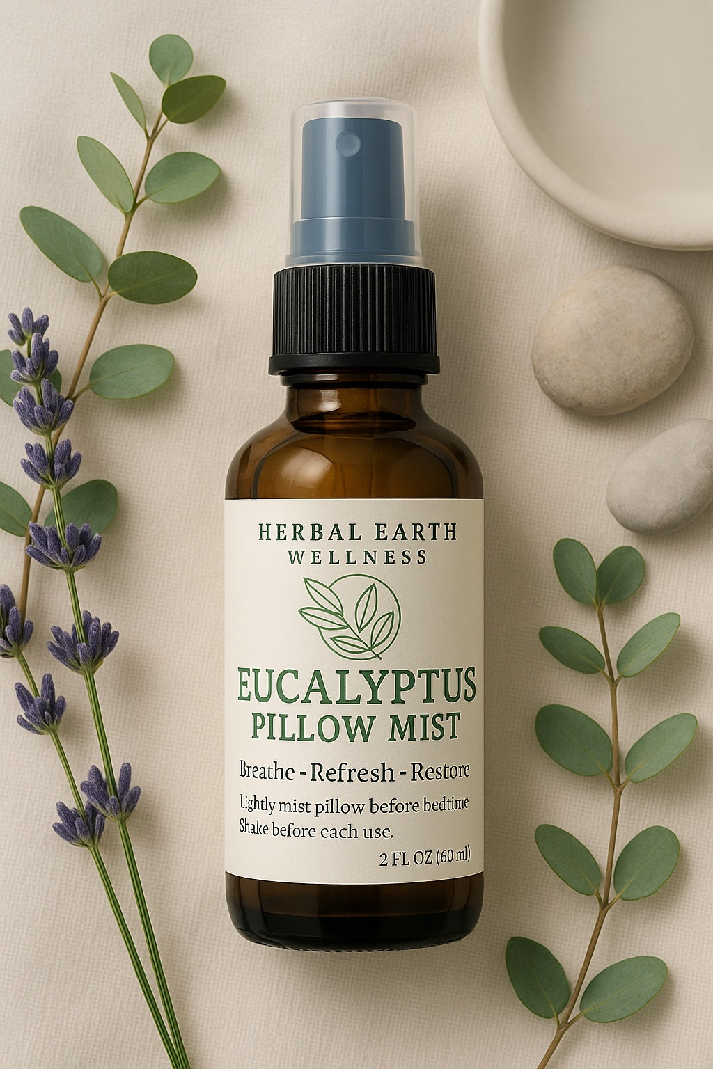 🌱 Eucalyptus Pillow Mist – Breathe · Refresh · Restore