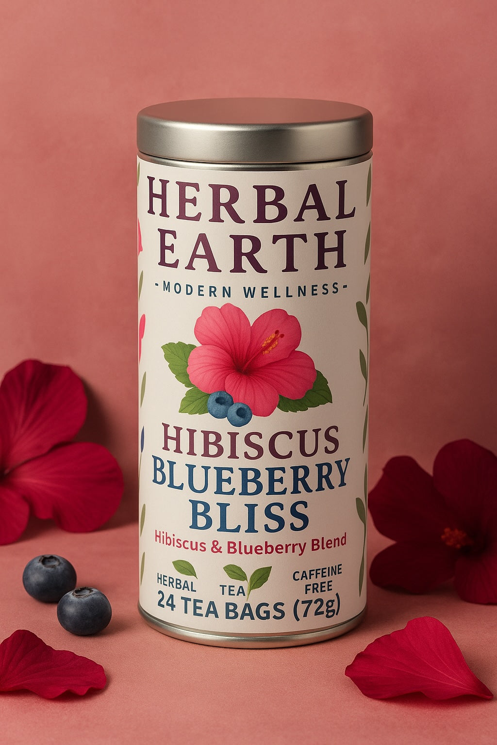 🌸 Hibiscus Blueberry Bliss — Hibiscus & Blueberry Herbal Tea