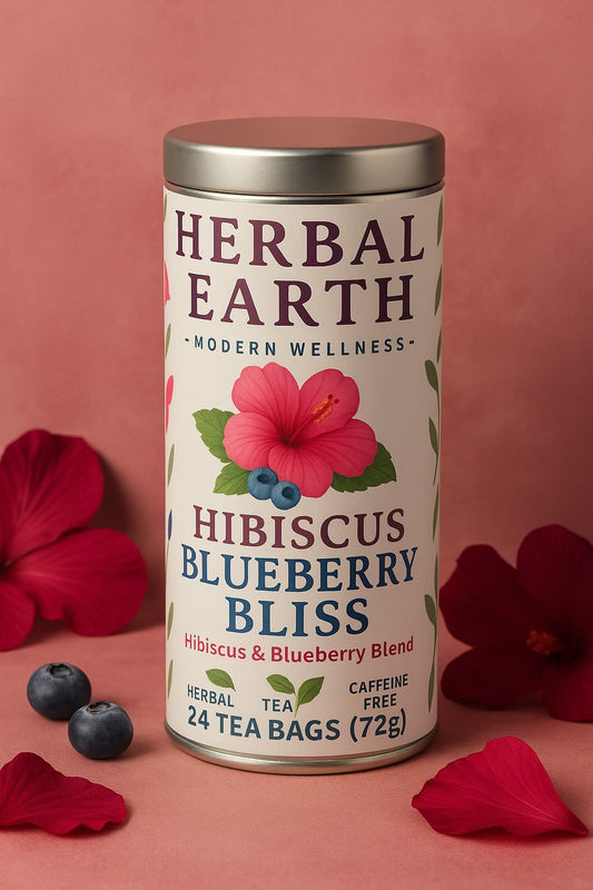 🌸 Hibiscus Blueberry Bliss — Hibiscus & Blueberry Herbal Tea