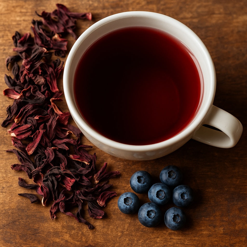 🌸 Hibiscus Blueberry Bliss — Hibiscus & Blueberry Herbal Tea