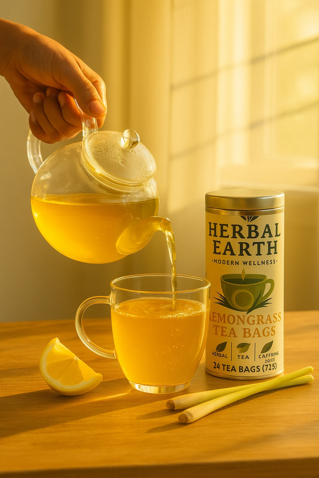 🌿✨ Lemongrass Herbal Tea — Refreshing Citrus Relief